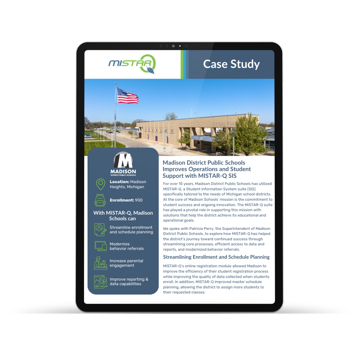 Madison schools case study on tablet