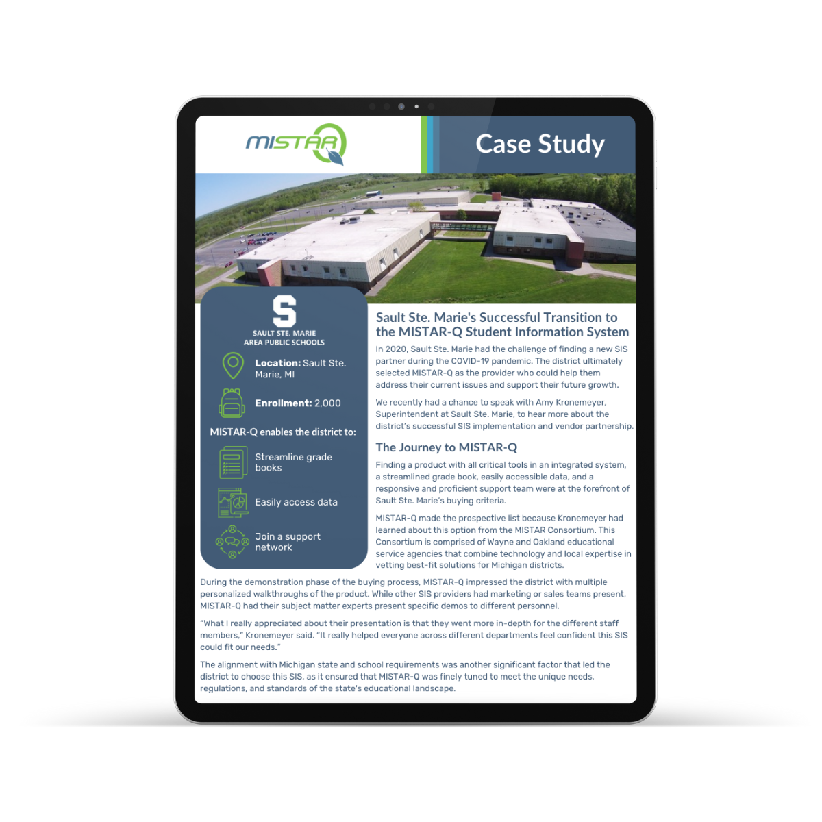 sault ste. marie case study on tablet